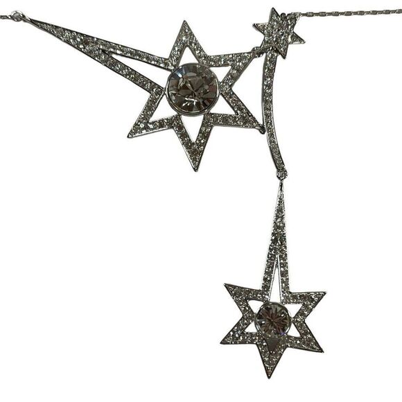 Brilliant Swarovski Crystal Shooting Star Fizzle Lavalier Necklace In Box RARE - Picture 6 of 13